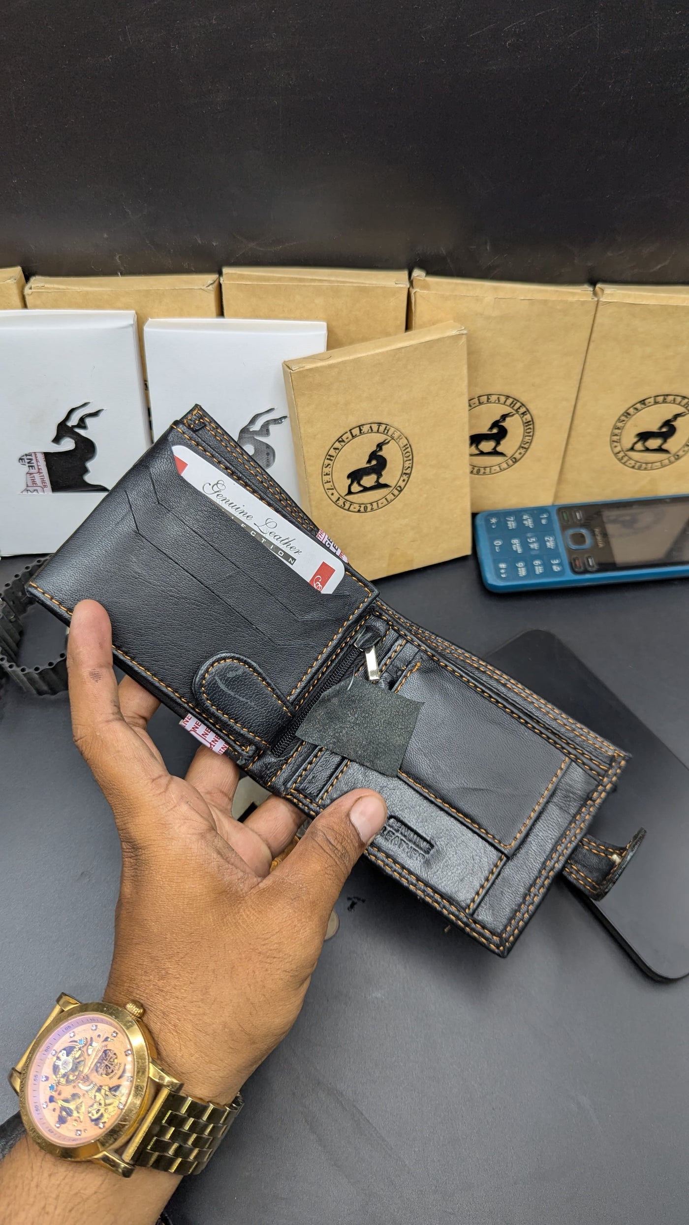 Genuine sheep leather wallet