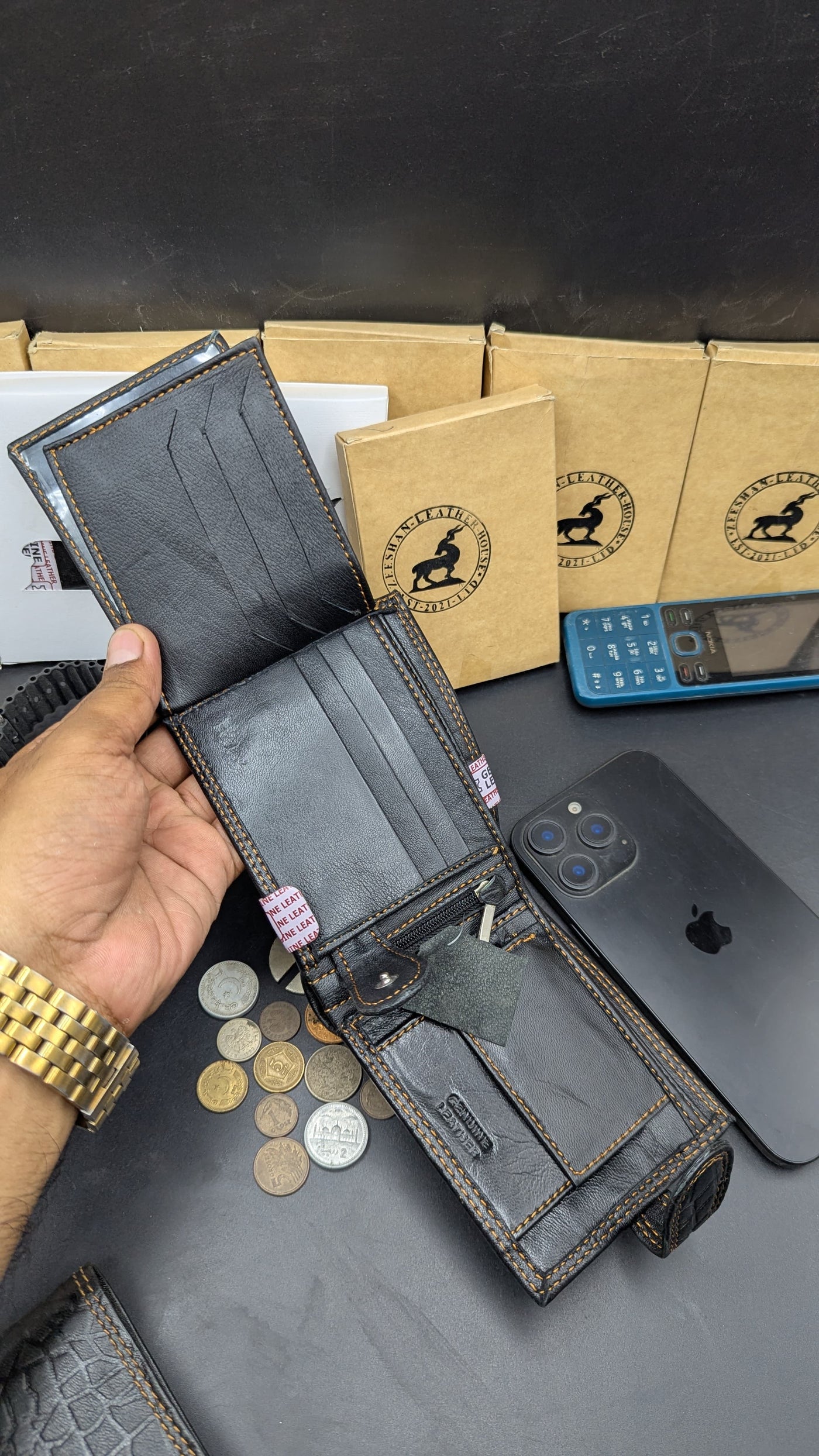 Genuine sheep leather wallet