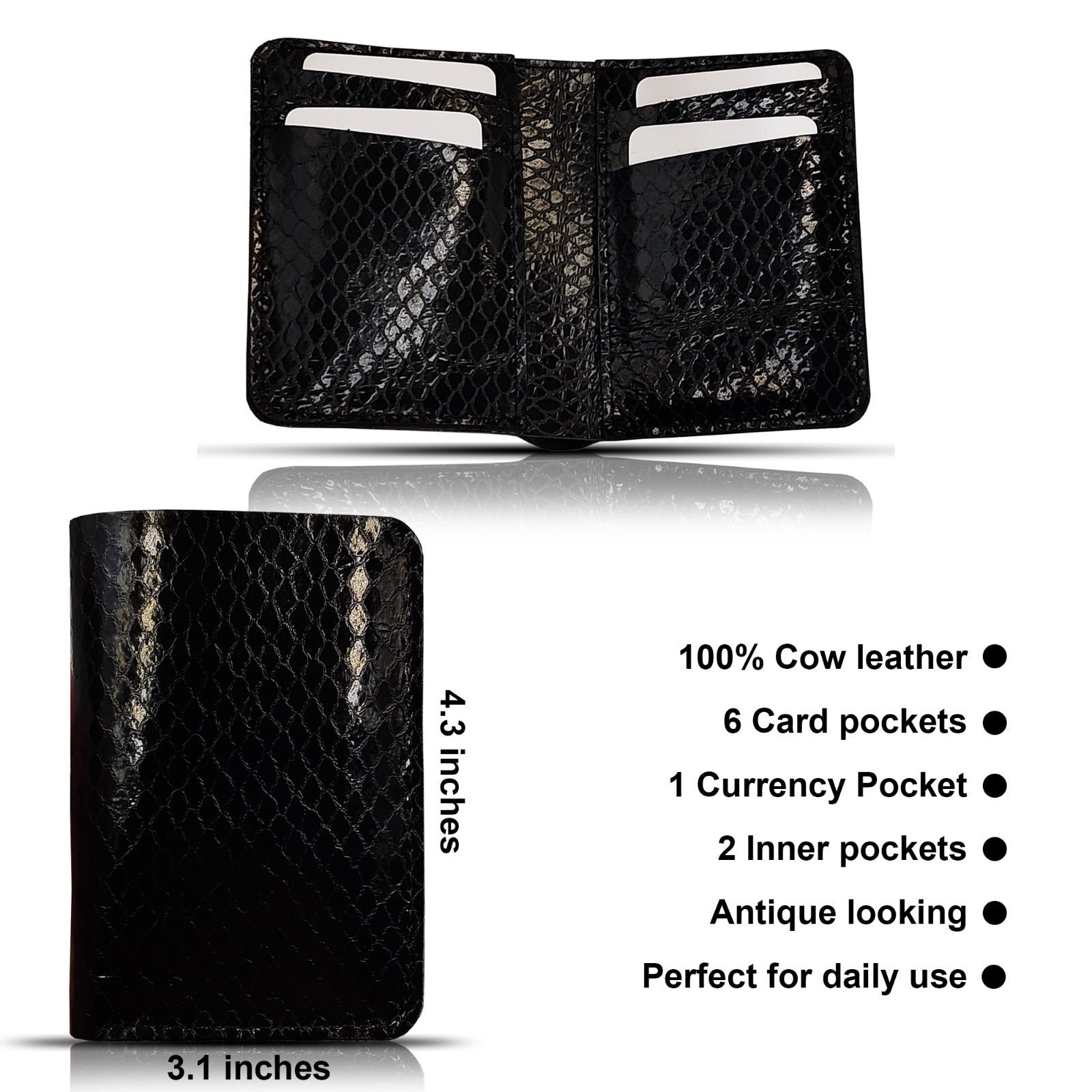 Sleek Pure Wallet: 6 Card Pockets, Spacious Currency Pocket – Upgrade Your Essentials