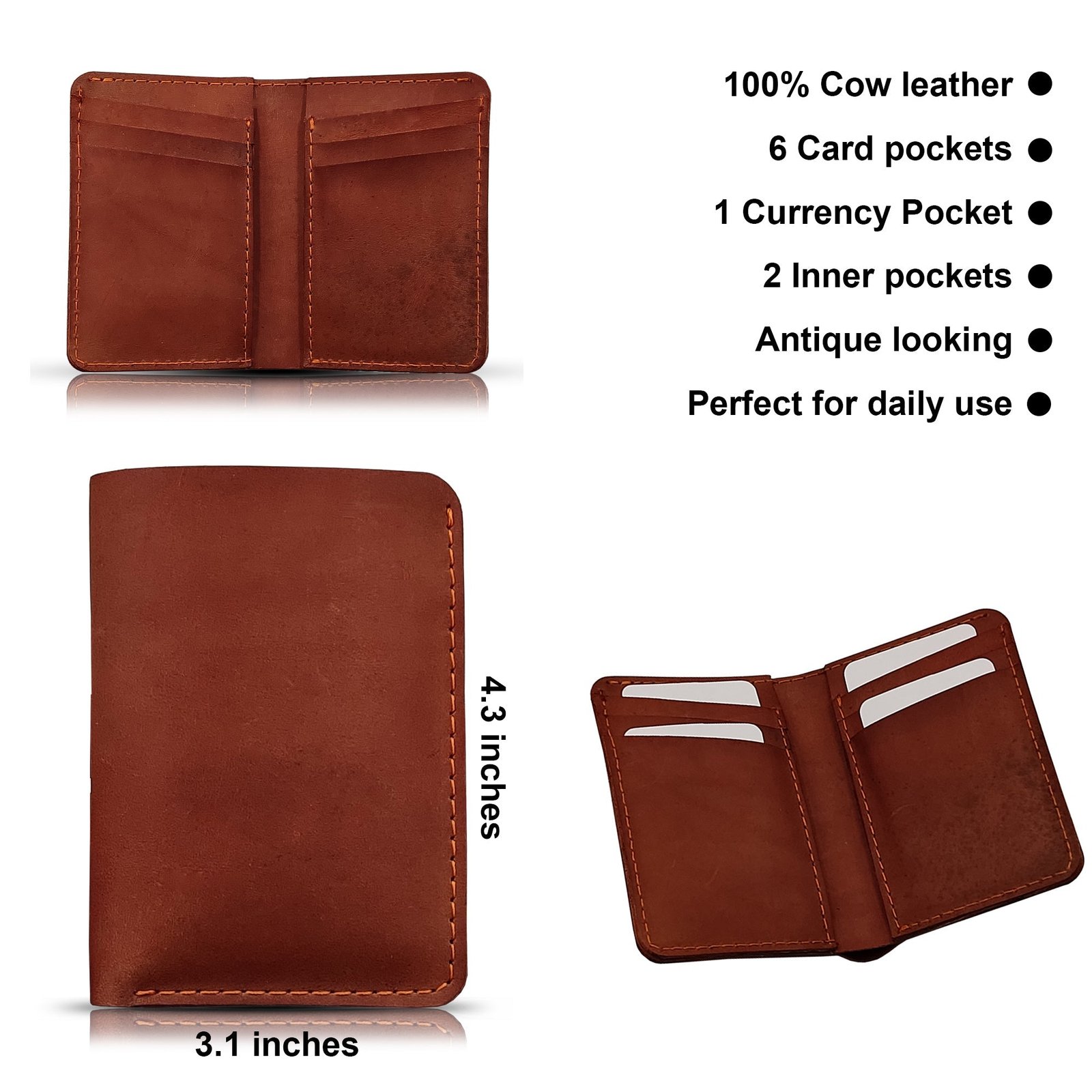 Luxurious Pure Wallet – 6 Card Pockets, Multiple Compartments | LLCH04